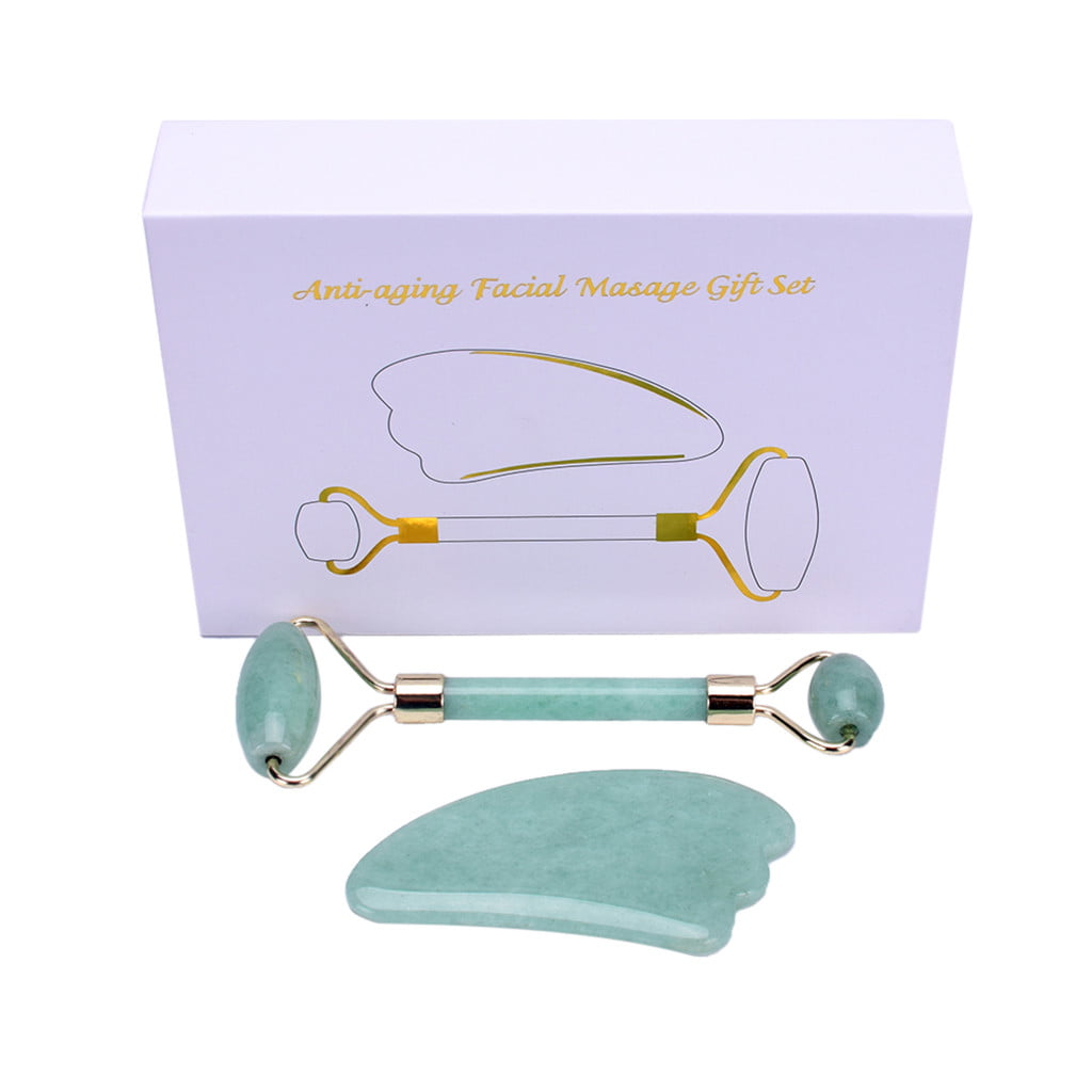Natural Facial Massage Tool Guasha Beauty Jade Roller Face Thin Massager Gut 