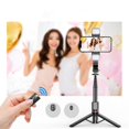 thumbnail image 2 of Extended Wireless Selfie Stick With Double Fill Light Adjustable Phone Holder Multifunctional Selfie Stick Cell Phone Stand Compatible For IOS Android Smart Phones L12D dual fill light black, 2 of 5
