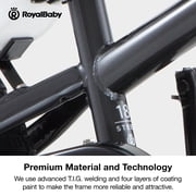 Royalbaby Boys Girls Kids Bike 14 In BMX Freestyle Black 2 Hand Brakes Bicycles with Training Wheels Child Bicycle