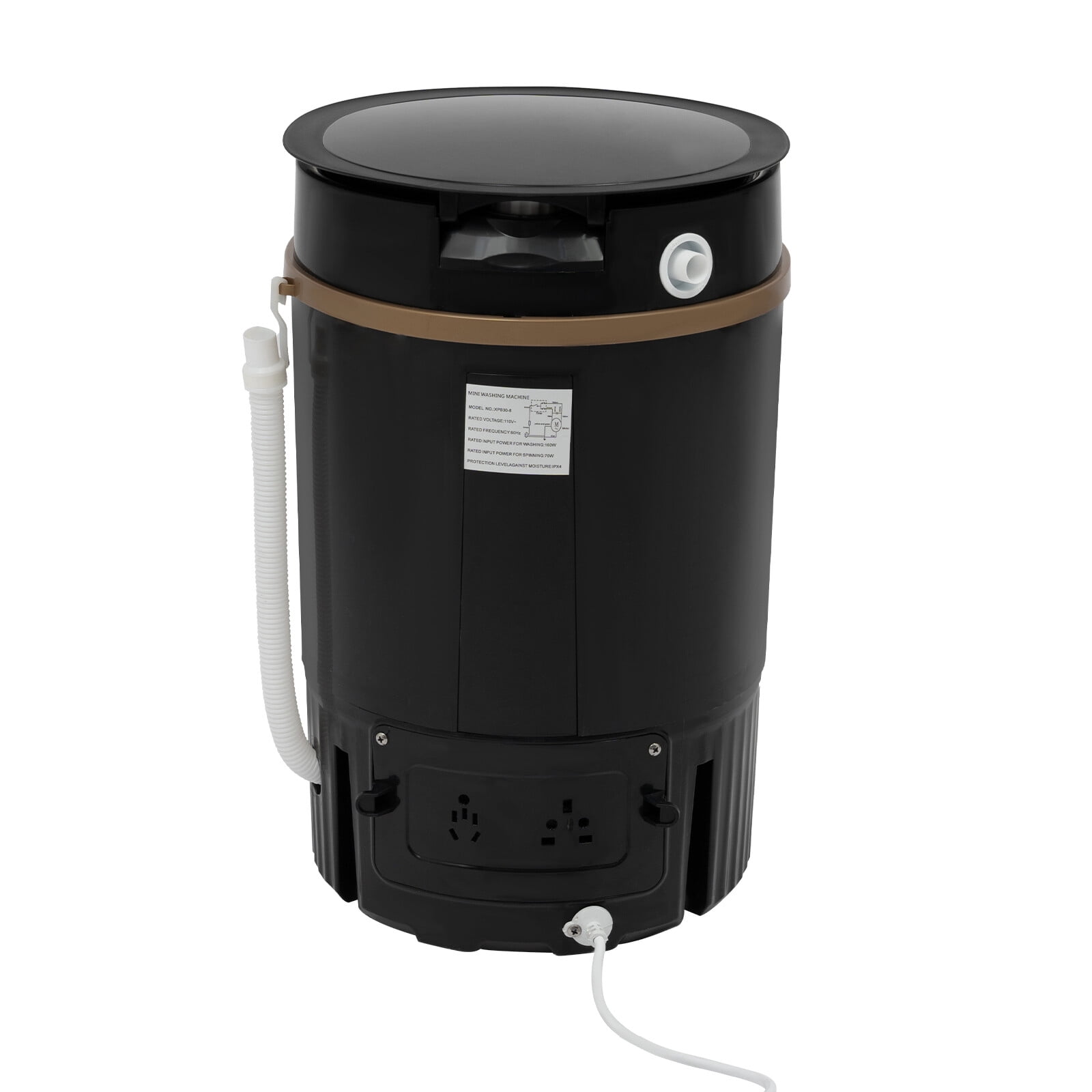 TFCFL 4.5L Portable Mini Washing Machine Washer with Drainage Basket Multi-Functional Black