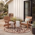 thumbnail image 3 of Safavieh Courtyard Crystal Floral Indoor/Outdoor Area Rug, Chocolate/Natural, 5'3" x 5'3" Round, 3 of 9
