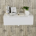 thumbnail image 4 of Patiojoy Table Murale Rabattable Pliante Gain de Place Bureau Suspendu pour Ordinateur Portable Blanc, 4 of 9