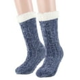 thumbnail image 2 of Gustave Women Non Slip Slipper Socks Winter Plush Fuzzy Socks Soft Thick Cozy Fleece Lined Warm Socks with Grippers "Blue", 2 of 8