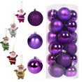 thumbnail image 3 of Adornos de bolas de Navidad, paquete de 24, 3 cm/4 cm, bolas de Navidad, Papá Noel, adornos colgantes para árbol de Navidad combinados, color rosa y verde, 3 of 5
