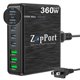 thumbnail image 1 of Estación de carga ZapPort USB C de 360 W, 8 puertos PD, 100 W, GaN, 1 of 6
