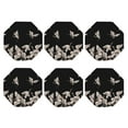 thumbnail image 2 of Pofeuu Japanese White Crane Print Leather Coasters Set of 6, Round Cups Mugs Mat Pad for Home Kitchen Heat Resistant Drink Coasters,Octagon, 2 of 7