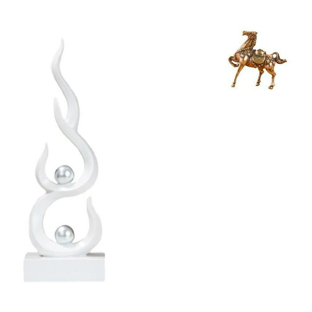 Figura De Caballo De Resina Con Llama Abstracta, Escultura De Fuego Moderna, Artesanía Para Patio, Oficina, Estantería, Adorno De Caballo Vintage, Regalo Para Escritorio, Dormitorio, Estante,