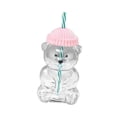 thumbnail image 3 of Vaso de cristal con forma de oso de 560 ml, transparente, multifuncional, adorable, para café, té o leche, con tapa. Rosa, 3 of 9