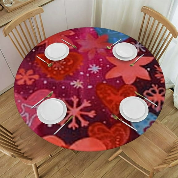 HAOXIT Swirl Rainbow Tie Dye Outdoor Round Tablecloth Table Cloth Cover Umbrella Washable Polyester for Camping, Picnic,Patio, Parties, BBQs, Family Gatherings 31-35