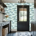 thumbnail image 3 of Flower Peel and Stick Wallpaper 17.7in x 9.8ft Blue Rose Floral Soft Green Accents Light Contact Paper Vinyl Waterproof Self Adhesive Wall Paper for Bedroom Shelf Cabinet Renter Friendly, 3 of 8