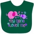 thumbnail image 3 of Inktastic My Nana Loves Me Cute Elephants Boys or Girls Baby Bib, 3 of 4