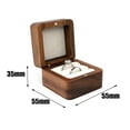 thumbnail image 6 of Ring Box Square Portable Wood Vintage Design Earring Box for Wedding, 6 of 8