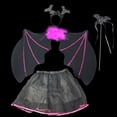 thumbnail image 1 of Ensemble de Costume d'Halloween 4 Pcs Citrouille de Mode Bat Cosplay Costumes de Fête pour Enfants, 1 of 6