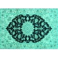 thumbnail image 1 of Ahgly Company Indoor Rectangle Medallion Turquoise Blue Traditional Area Rugs, 8' x 12', 1 of 4