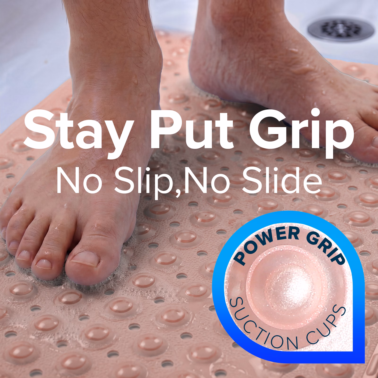 thumbnail image 3 of SlipX Solutions Bathtub Mat Non Slip 39 x 16, Extra Long Bathroom Shower Mat, Suction Cups, 3 of 8
