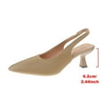thumbnail image 4 of Miluxas Kitten Heels for Women Slingback Pointed Closed Toe Heels Women's Pumps Shoes for Wedding, Party, Commuting Khaki 8.5(41), 4 of 7