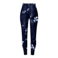thumbnail image 5 of felwors High Waisted Yoga Pants for Workout, Solid Color Tummy Control Running Leggings for Women, Fashion Clubwear Tights Dark Blue for Size XL, 5 of 6