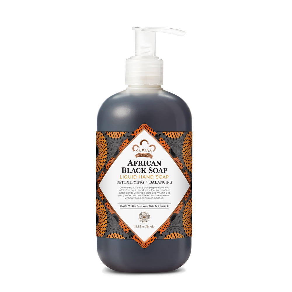 Nubian Heritage African Black Soap Liquid Hand Soap 12 oz ...
