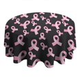 thumbnail image 4 of Pink Breast Cancer Round Tablecloth 60"x60",Wrinkle Wipeable Table Cloth for Kitchen Dining Room Picnic Patio Party, 4 of 6