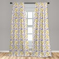 thumbnail image 5 of Ambesonne Spring Curtains, Rural Flowers and Leaves, Pair of 28"x95", Yellow Purple White, 5 of 5