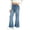 BlueE, variant on Girls Faux Denim Pants with Pockets Elastic Waist Cute Baggy Casual Kids Flare Pants Blue 4-12