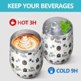 thumbnail image 4 of 12oz Stemless Wine Tumblers Halloween Happy Halloween Pumpkins and Spiders Vacuum Insulated Stainless Steel Travel Tumbler Cups Mug with Lid and Straw for Champaign,Cocktail,Beer with Cleaning Brush, 4 of 5