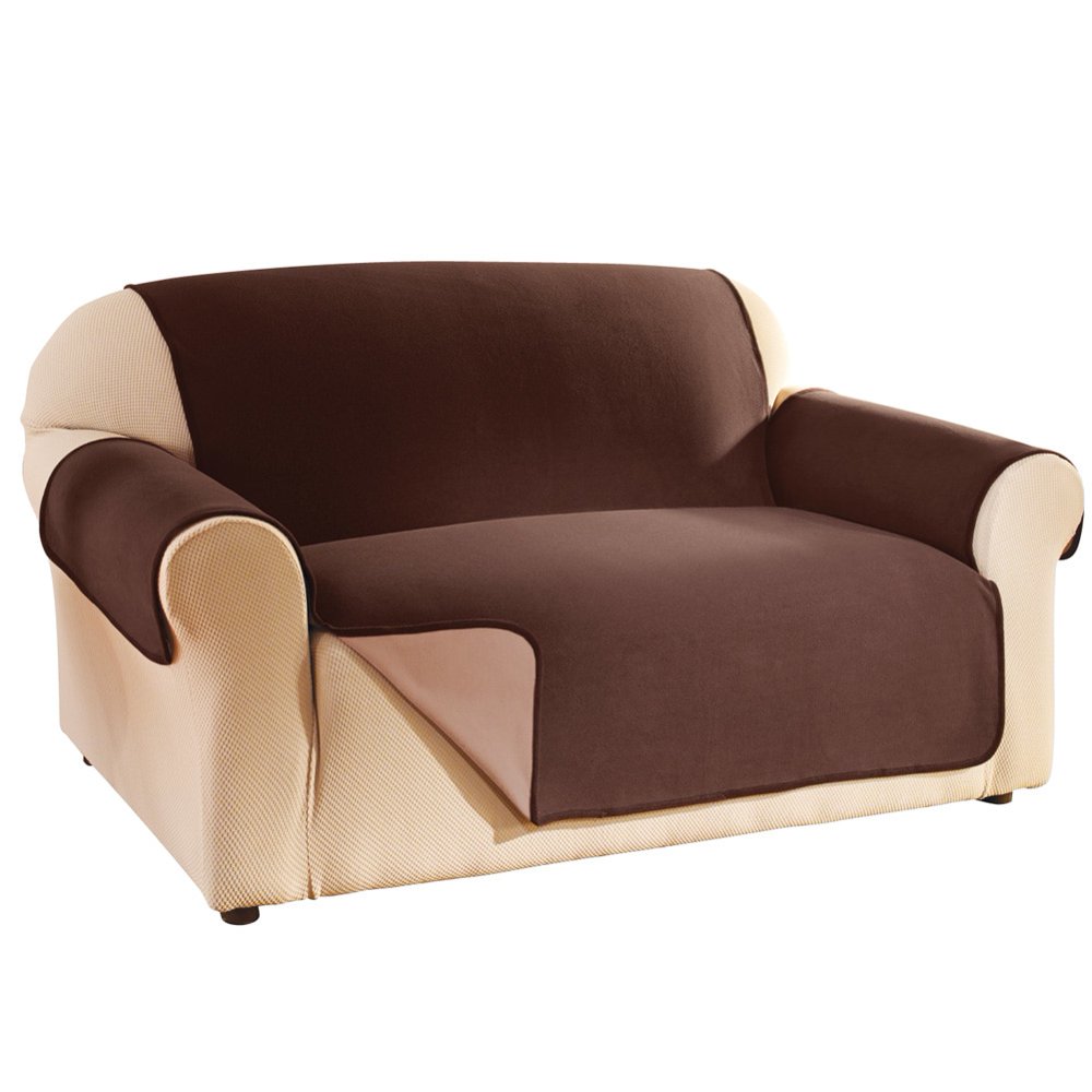 Waterproof Reversible Fleece Furniture Protector Cover, Sofa, Chocolate