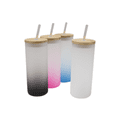 thumbnail image 1 of 3 Piezas Vaso Vidrio Skinny Tapa Bambu Sublimacion Color Make Color Rosa, 1 of 2