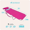 thumbnail image 6 of Ostrich The Ladies Comfort Lounger, Foldable Beach Pool Tanning Chair, Pink, 6 of 13