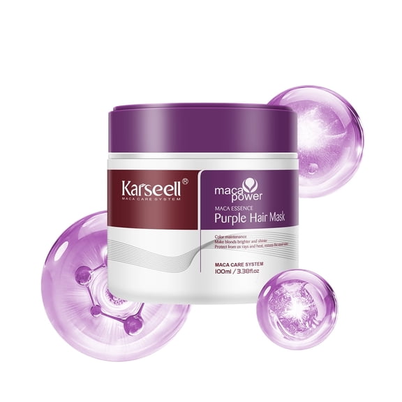 Karseell Purple Hair Mask Professional Neutralizes Brass & Yellow Tones For Blonde Silver Gray Highlighted Hair 3.38oz 100ml