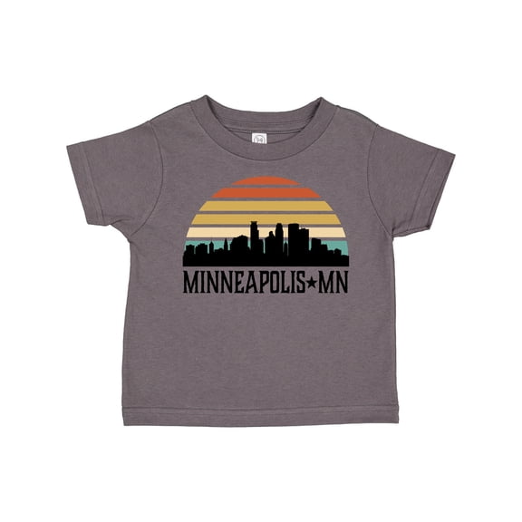 Inktastic Minneapolis Minnesota Skyline Retro Sunset Boys or Girls Toddler T-Shirt
