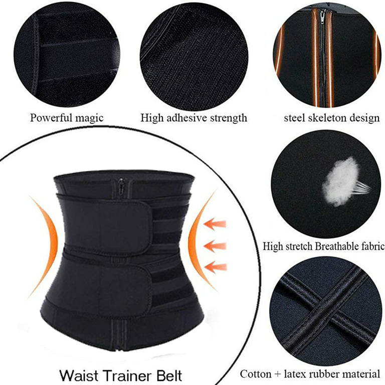 Men Sweat Sauna Waist Trimmer Sport Workout Fitness AB Belt with Adjustable  Double Straps Waist Trainer Neoprene Body Shaper Girdle