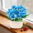 thumbnail image 4 of Artificial Flower Decorationfake Flower Bouquet With Vase Lowmaintenance Desktop Ornament For Bedroombathroomwedding And Party Decoration, 4 of 6