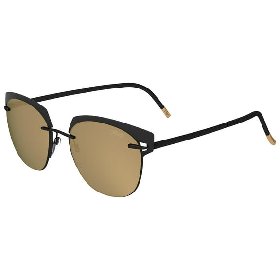 Silhouette - ACCENT SHADES 8702, Geometric acetate/metal women BLACK/BROWN GOLD