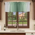 thumbnail image 6 of Sage Green Grey Ombre Curtain Valances for Windows, Kitchen Valance Window Treatments Panel 2 Pack, Farmhouse Gradient Minimalist Rod Pocket Short Curtains for Bathroom Bedroom 54 x 18 Inch, 6 of 8