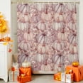 thumbnail image 4 of Shower Curtain 48"W x 72"L Fall Thanksgiving Retro Watercolor Light Pink Pumpkins Eucalyptus Leaves Fabric Shower Curtains Set with Hooks Bathroom Curtains Machine Washable Bathroom Accessories, 4 of 6