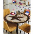 thumbnail image 4 of Vintage Rustic USA Stars Fitted Round Tablecloths Elastic Edged Table Covers 45"-54",Primitive Western Country Waterproof Dining Room Table Cloth for Kitchen Holiday Party Tables Decor, 4 of 6