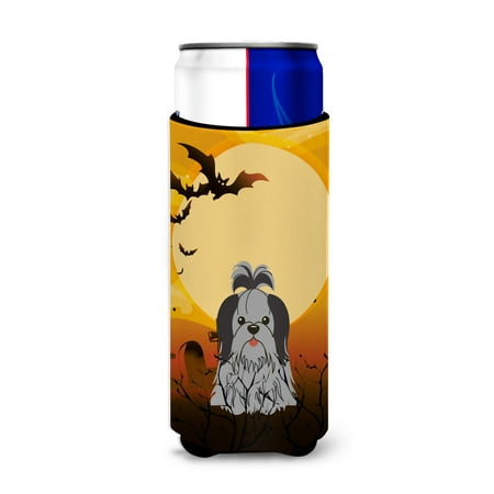 

Carolines Treasures BB4355MUK Halloween Shih Tzu Black Silver Michelob Ultra Hugger for slim cans Slim Can multicolor