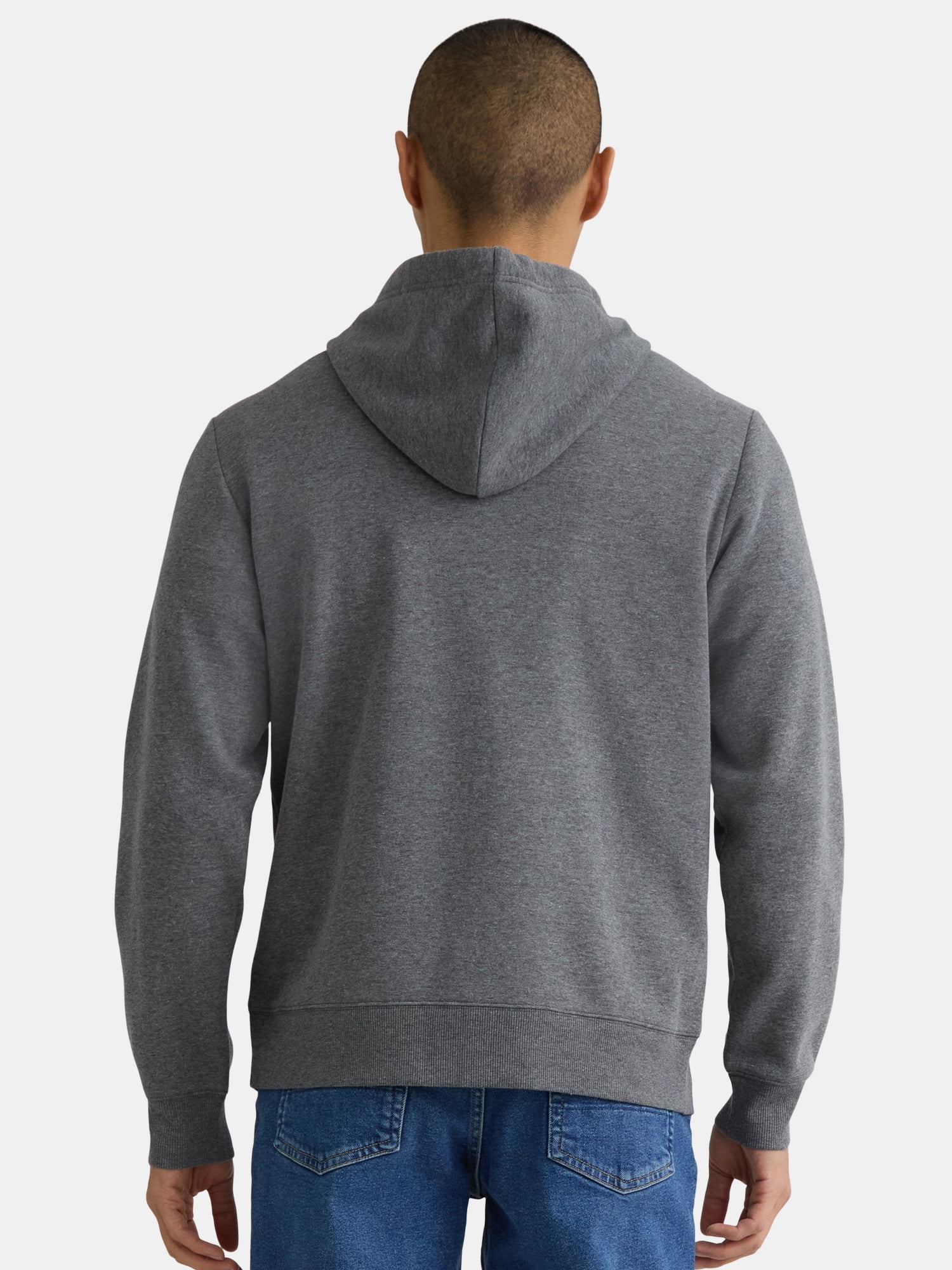 Athletic Works Men's and Big Men's Zip Up Fleece Hoodie Sweatshirt, Sizes S-5XLT