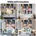 thumbnail image 6 of Abstract Stitching Swag Curtain Valance for Windows, Yellow Blue White Stripe Art Window Treatments Short Swag Topper for Kitchen Windows Bathroom Bedroom, 36"x63", 6 of 8