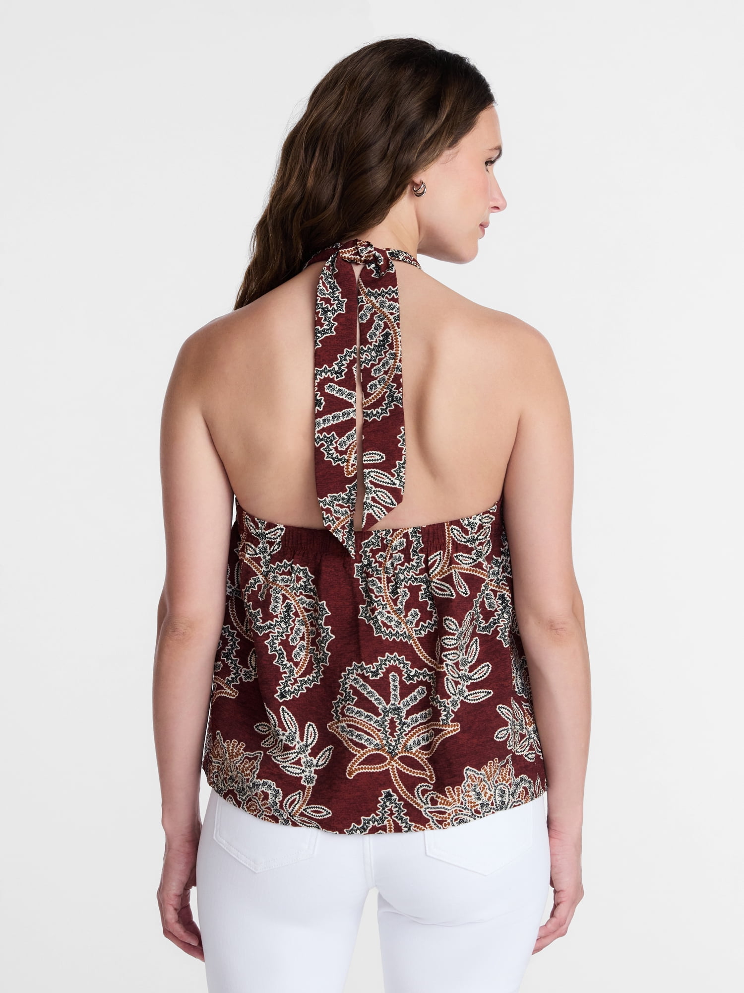 Time and Tru Women's Print Halter Top, Sizes XS-XXXL