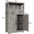 thumbnail image 5 of VEANERWOOD Bathroom Floor Cabinet Wooden Storage Organizer with 2 Barn Door, 2 Drawers & Adjustable Shelf, 42.7"H Floor Bathroom Storage Cabinet, 5 of 10