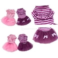 thumbnail image 3 of Vestido de princesa para perro, disfraz de cachorro con lazo, falda tutú a rayas, 3 of 8