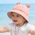 thumbnail image 7 of Splozh Baby Hat Cute Wide Brim Sun Protection Adjustable Summer Bucket Hat Baby Sun Hat Baby Hat,Pink,3-12 Months, 7 of 7
