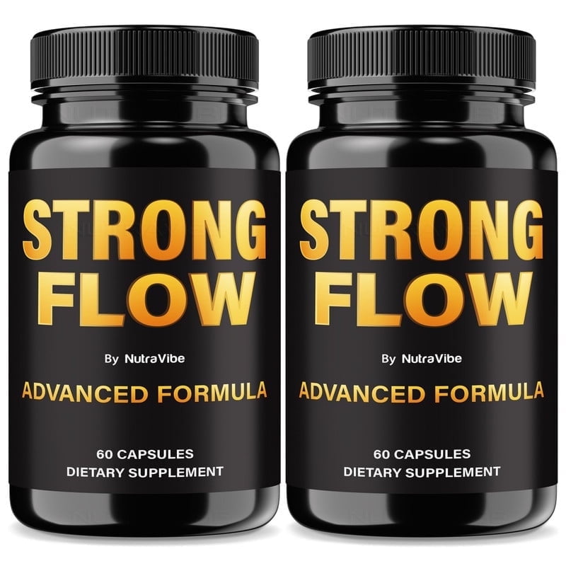 (2 Pack) Strong Flow Capsules - Official StrongFlow Pills For Prostate Heath, All Natural Formula To Support Control, Energy & Overall Well-Being, Reviews (120 Capsules)