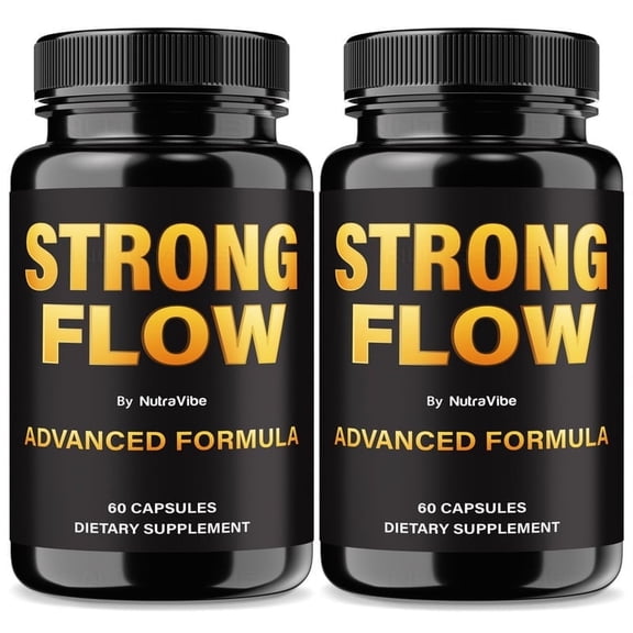 (2 Pack) Strong Flow Capsules - Official StrongFlow Pills For Prostate Heath, All Natural Formula To Support Control, Energy & Overall Well-Being, Reviews (120 Capsules)