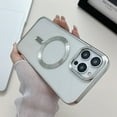 thumbnail image 2 of Jiahe Cover for iPhone 13 Pro, Compatible with MagSafe Case,Slim Plating Hybrid Shockproof Lightweight Anti-Scratch Transparent Back Case Cover, silver, 2 of 7