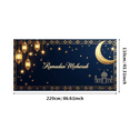 thumbnail image 3 of Elegant Ramadan Mubarak Lanterns Moon Gold Royal Blue Backdrop Banner Eid Celebrations Event Decor Muslim Festival Decorations Party Supplies, 3 of 8