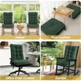 thumbnail image 4 of Parojati 28*18*5 Rocking Chair Cushion, Set of Thicken Seat & Back Chair Cushions with Memory Foam, Non-Slip Chair Pad with Ties for Indoor&Outdoor Rocker Dark Green, 4 of 10