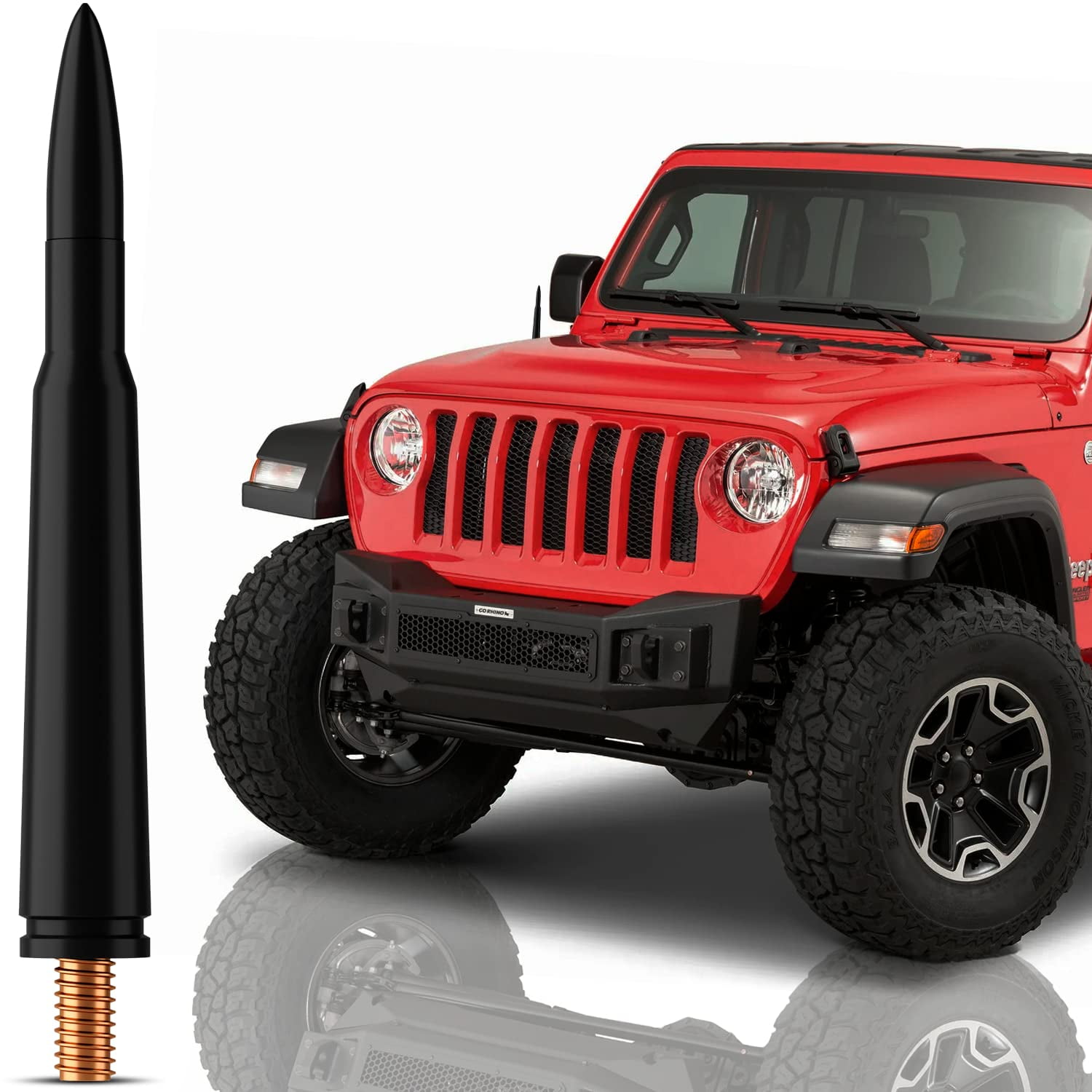Bullet Antenna Mast for Jeep Wrangler JK JL Gladiator 2007 - 2023 - Highly  Durable Premium Truck Antenna - Car Wash-Proof Radio Antenna for FM AM - Best  Jeep Wrangler Accessories for